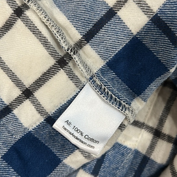 Hanna Anderson 100% cotton Flannel style plaid Dress blue/blk size 120cm/us 6-7 - Picture 11 of 12